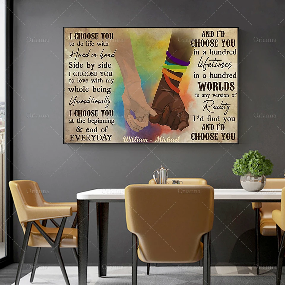 Плакат с надписью I Choose You черный и белый плакат Ver Современное украшение для дома