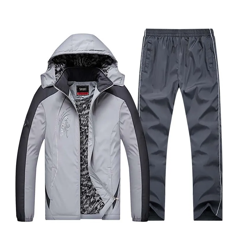 Верхняя одежда мужская плотная спортивная мужские комплекты 5XL ветрозащитный