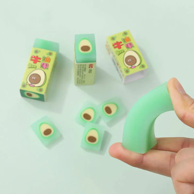 

1Pcs Kawaii Fruit Avocado Eraser for Pencil Student Drawing Sketch Pencil Eraser Rubber Art Supplies School Supplies Stationery