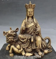 9 chinese bronze tang seng san zang ksitigarbha bodhisattva buddha lion statue