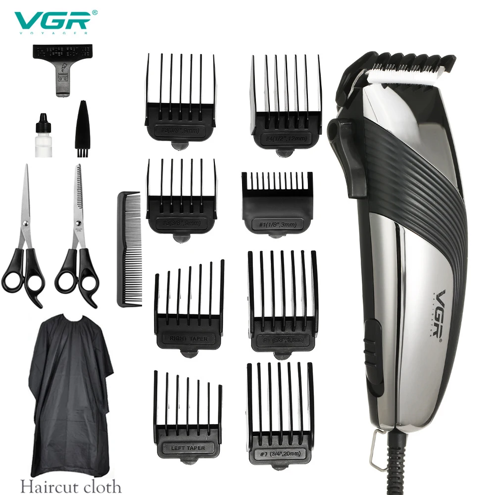 

VGR Professional Hair Clipper Electric Men Hair Trimmer Vintage Hair style Haircut Machine 2M Cord Barber Clippers V-121