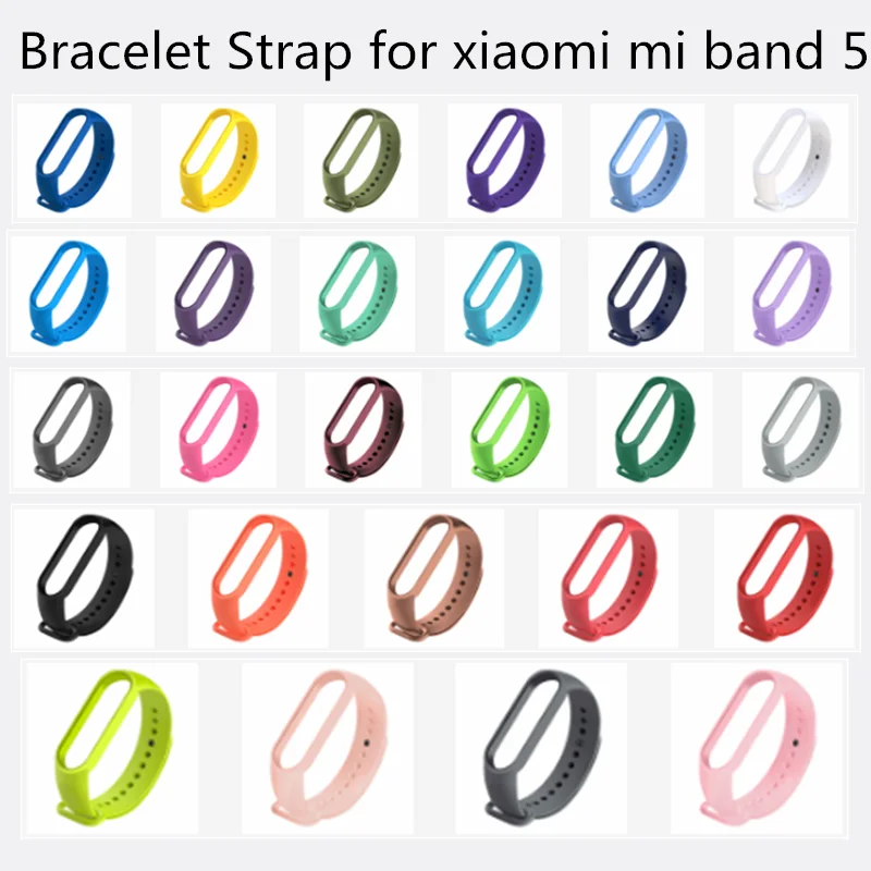 26 цветов браслет ремешок для Xiaomi Mi Band 5 Ремешок mi band часов band5 | Электроника