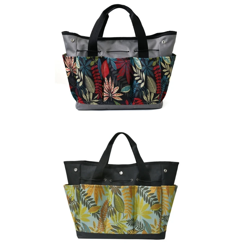 

Retro Print Carrying Garden Tool Bag Waterproof Storage Pocket Folding Multi-pocket Large Capacity Finishing Pack