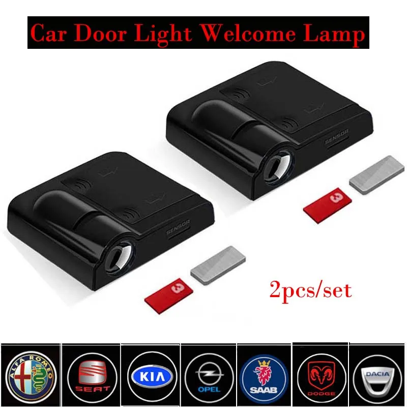Лазерная лампа подсветка двери автомобиля с логотипом 2 шт. для Hyundai Suzuki Mazda Opel Toyota