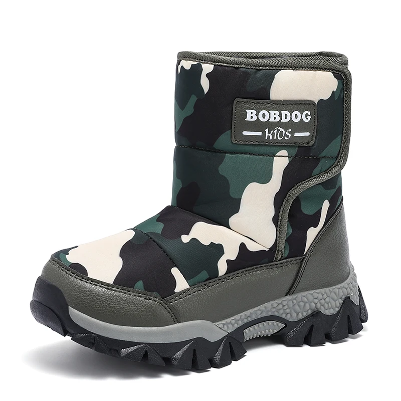 

Anti-slip Hiking Outdoor Winter Camouflage Children's Shoes For Children Girls Boys Snow Plush 2021 Ankle Kids Boots Sneakers