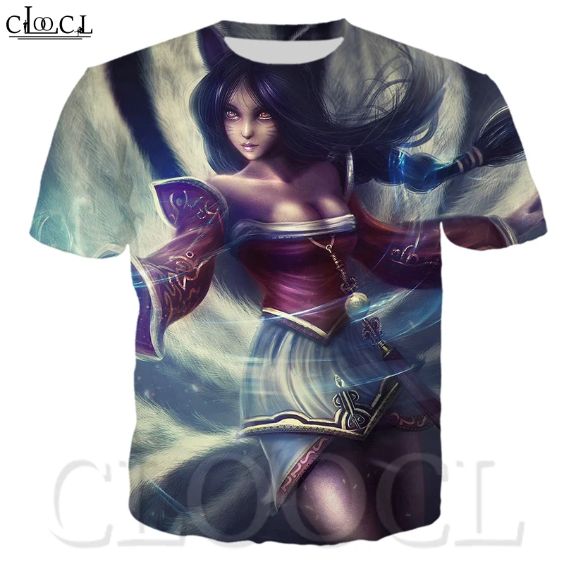 Футболка Ahri Мужская/женская с 3D принтом популярная Повседневная рубашка в стиле