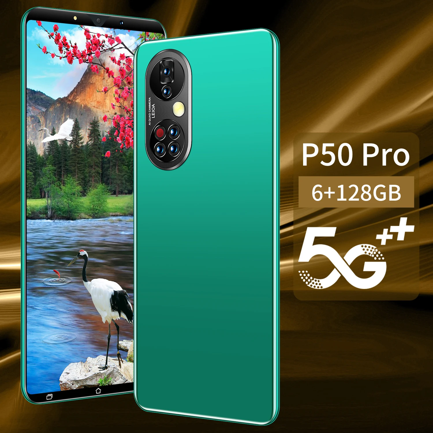 

P50 Pro Smartphone Global Version Full Screen 10core 5.5Inch HD 1440 * 3200, 6 128GB, Dual SIM 5G 13MP + 21MPBattery 495