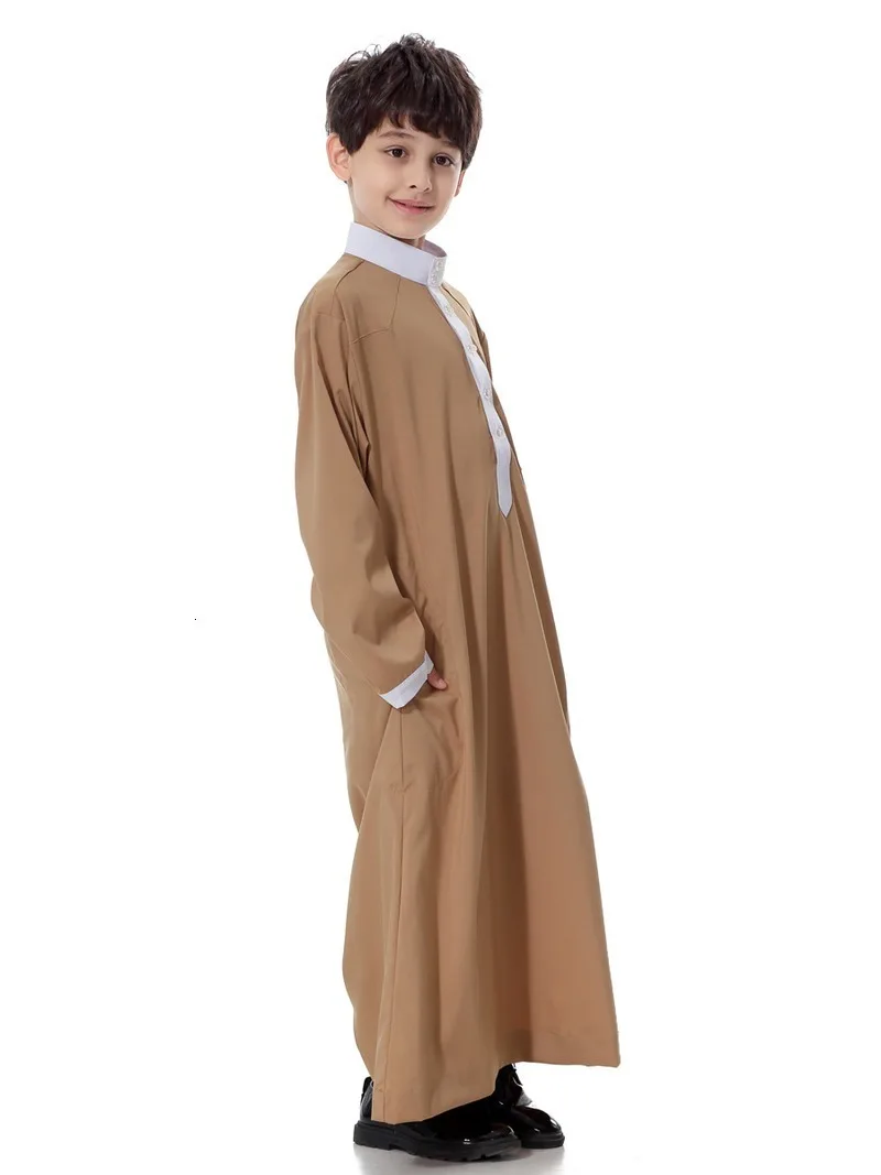 Kids Muslim Dress Jubba Thobe Boy Saudi Arabia Islamic Robe Children Arab Kaftan Pakistan Caftan Musulman Clothing Abaya Outfits |