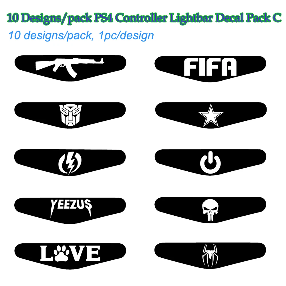 10 sets LED Light Bar Skin Sticker in 1/set For Playstation4 Custom Decal Game for PS4 Dualshock Controller | Электроника