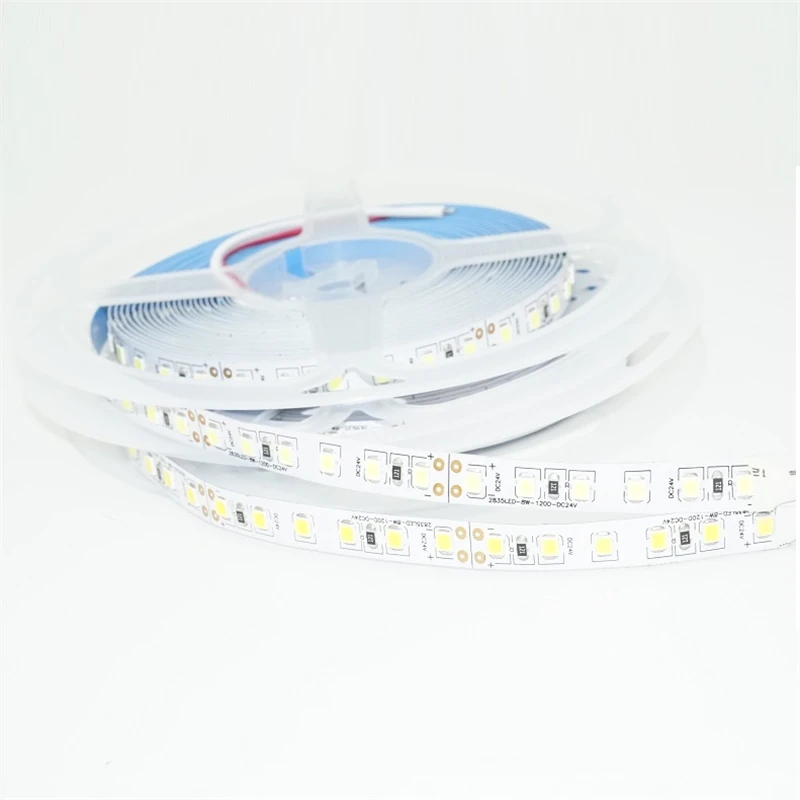 24VDC 120LED/метр 2835 10 Вт/м полосы Закрытый Применение 8 мм 5 см лента светильник м/рулон