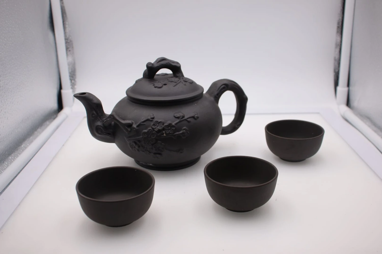 Аутентичный 4 шт чайный набор кунг-фу [1 чайник + 3 чашки] 360 мл Дракон заварка Исин