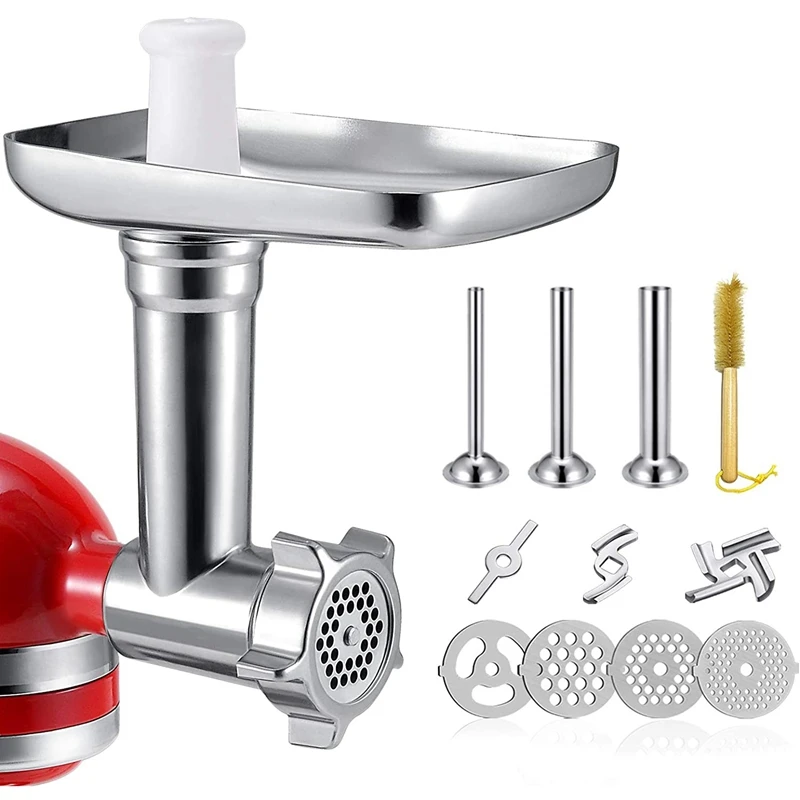 

Metal Food Grinder Attachment for KitchenAid Stand Mixers, Meat Grinder Sausage Stuffer Attachment Set
