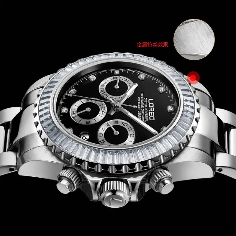 LOREO 9209 diver 200 м oyster perpetual cosmographal daytona автоматические алмазные светящиеся часы Новые водонепроницаемые устойчивые к царапинам