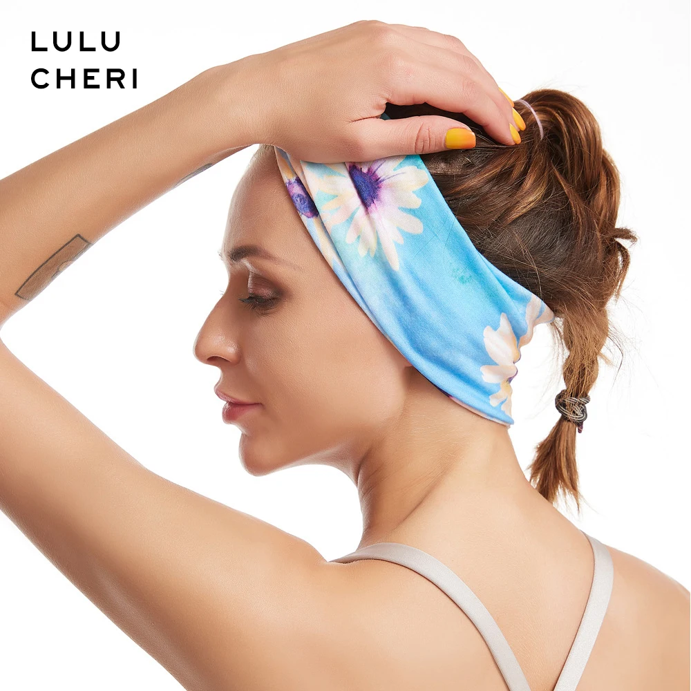 Женская резинка для волос с цветочным принтом 4 шт. летние эластичные тюрбан