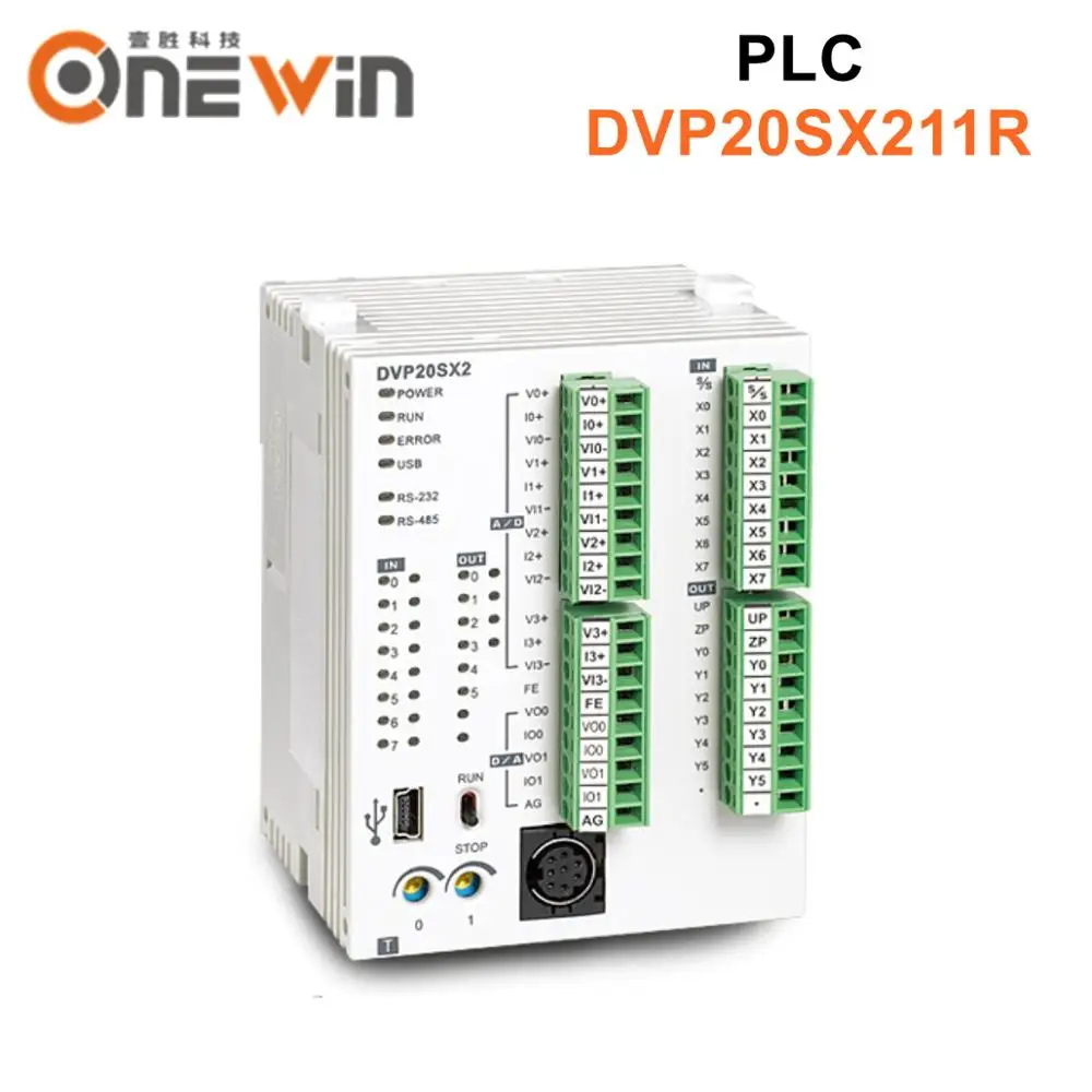 Новое и оригинальное PLC DVP20SX211R 24VDC 8(4AI) 6(2AO) модуль релейного выхода аналоговый программируемый логический контроллер