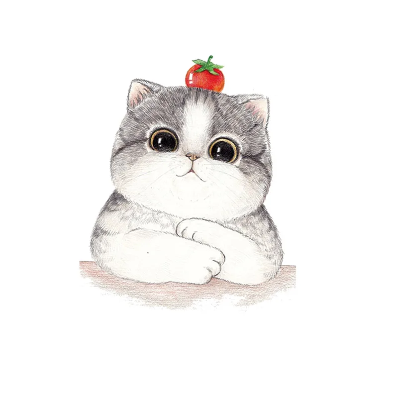 5 шт. термо наклейки значки милые кошки шаблон моющиеся гладильная Детская