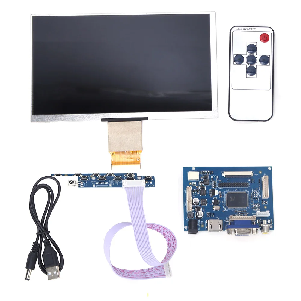 

7-дюймовый ЖК-дисплей TFT 1024X600, VGA монитор, экран в комплекте для Raspberry Pi 3/2, набор инструментов для экрана монитора