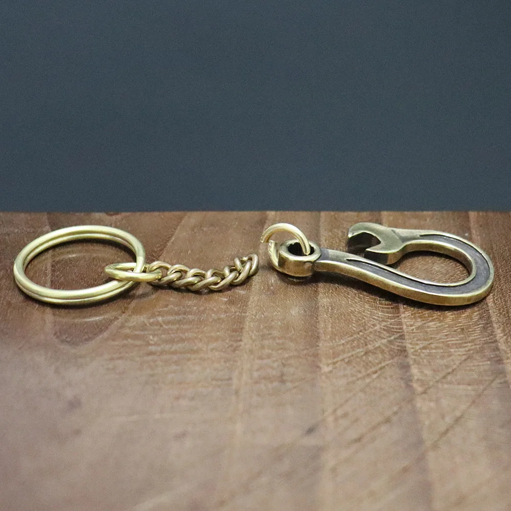 Латунные брелки ручной работы в стиле ретро U образный изогнутый ключ медный