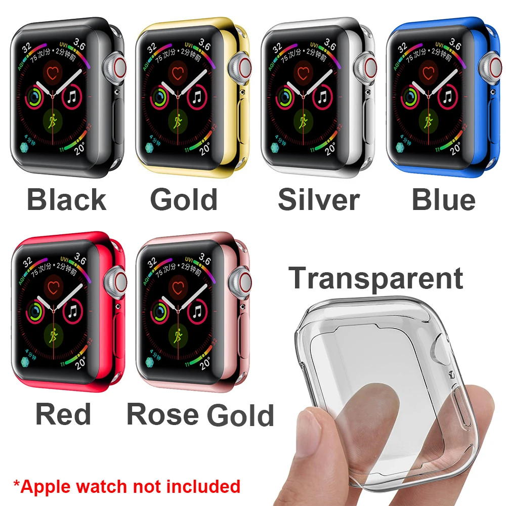 Смарт-часы Мягкая Обложка для Apple Watch Series 2 3 4 360 ° полный охват Защитный чехол Экран