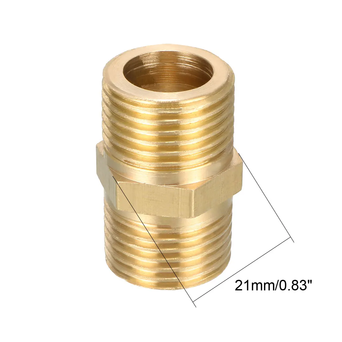 

uxcell Brass Pipe Fitting, Coupling, Straight Hex Rod Adapter Hose Parts 2pcs