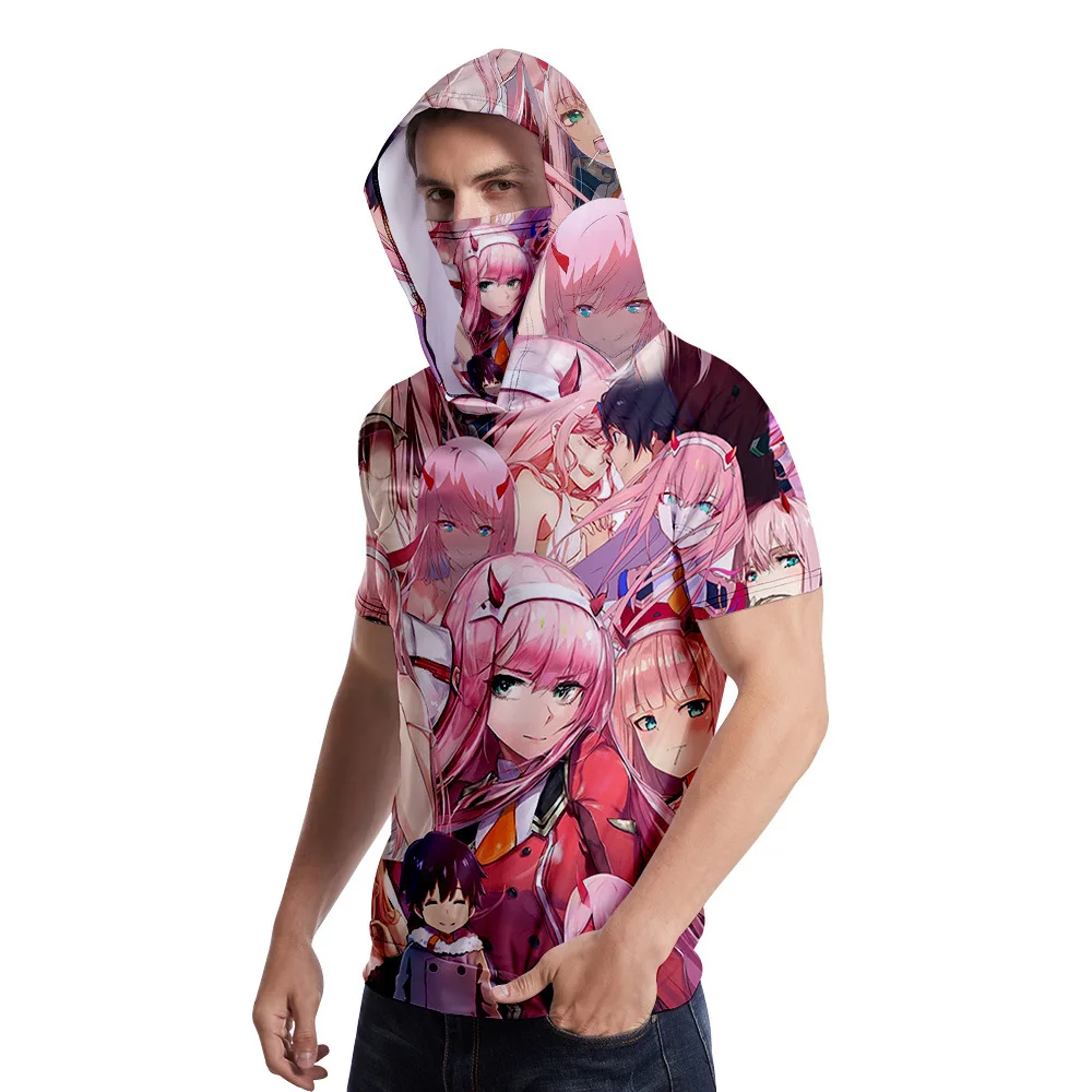 

Модная футболка Харадзюку С Капюшоном в стиле Kawaii из аниме Дарлинг в Фране 3D, женская уличная одежда, 3D рубашки с капюшоном и головной платок...