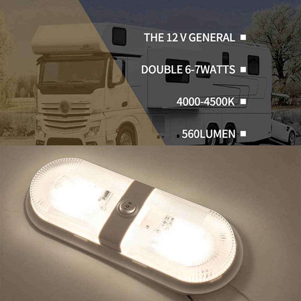 

1pcs 12V LED Dome Light Ceiling Lamp with Switch Caravan Accessories for RV Marine Boat Yacht Camping Car Motorhome Trailer