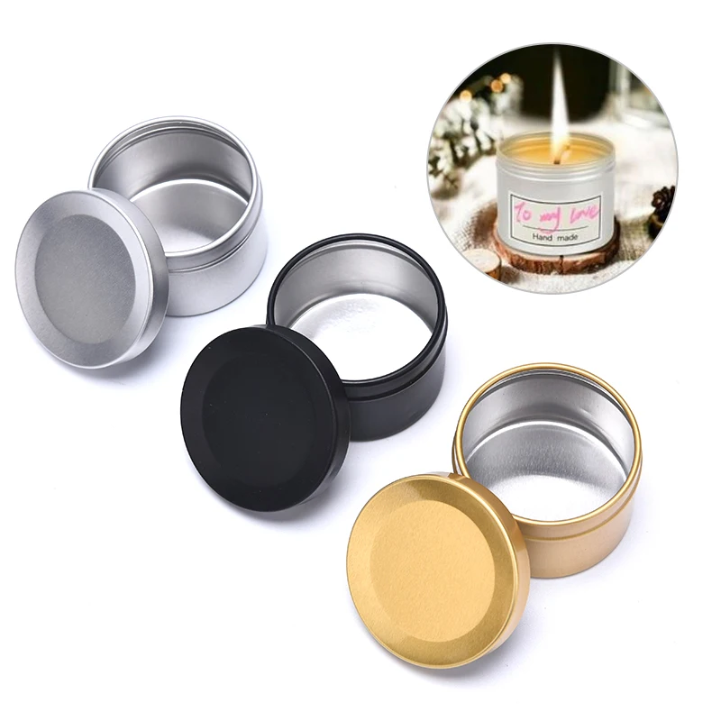 

Luxury Candle Jars With Lid Bulk Round Candle Container Tins Empty Storage Box For DIY Salves Skin Care Beauty Samples 50ML
