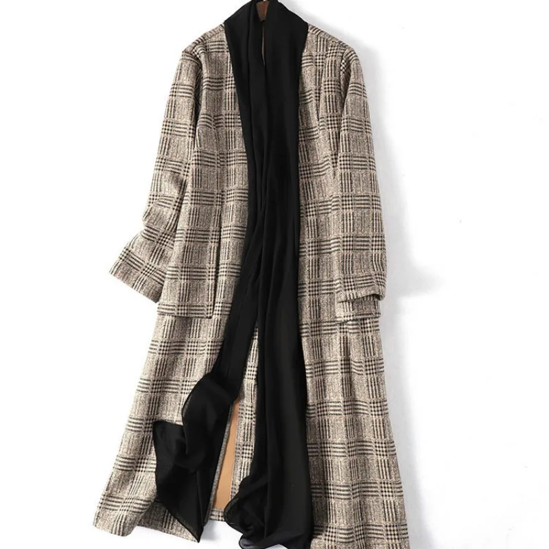 

Spring 2020 new fashionable suede coat long trench coat