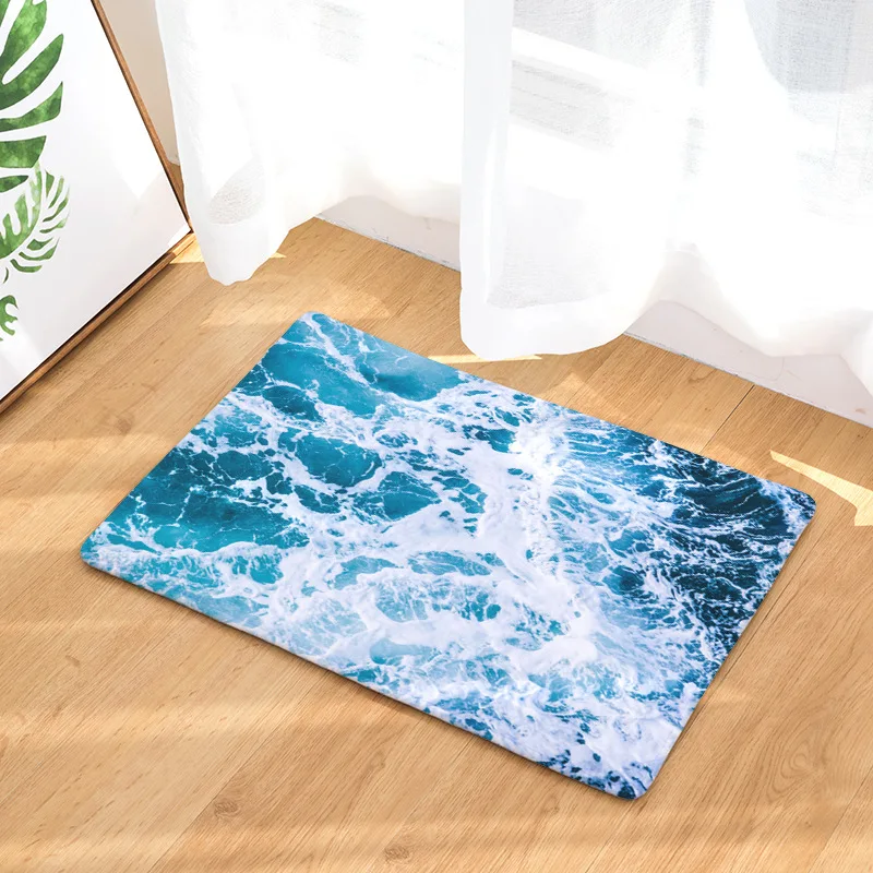 CAMMITEVER Blue Waves Sea Landscape Rug Floor Mat Home Decoration Accessories Carpet Rugs for Living Room | Дом и сад