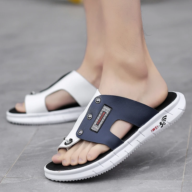 Горячая Распродажа Сандалии Мужские летние тапки слипперы новинка модная обувь