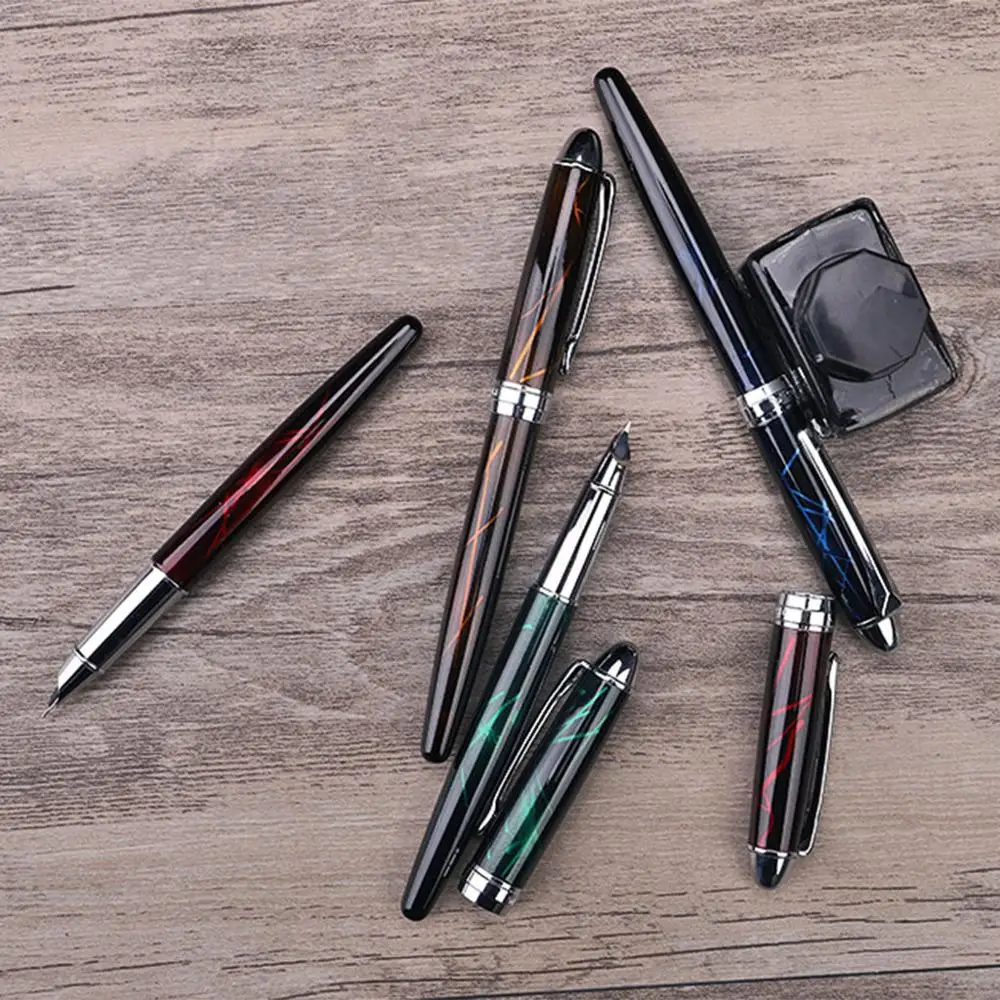 

Luxury Colorful Lines Fountain Pen Business Student 0.38mm Fine Nib Calligraphy School Office Supplies Writing Tool