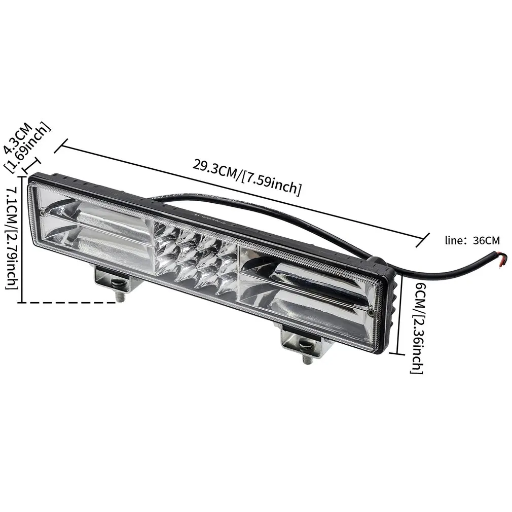 

12-80V Strip 60 Bead 30cm Reflective Cup Led External Headlamp 60W Highlight With Large Area Heat Dissipation Aluminum