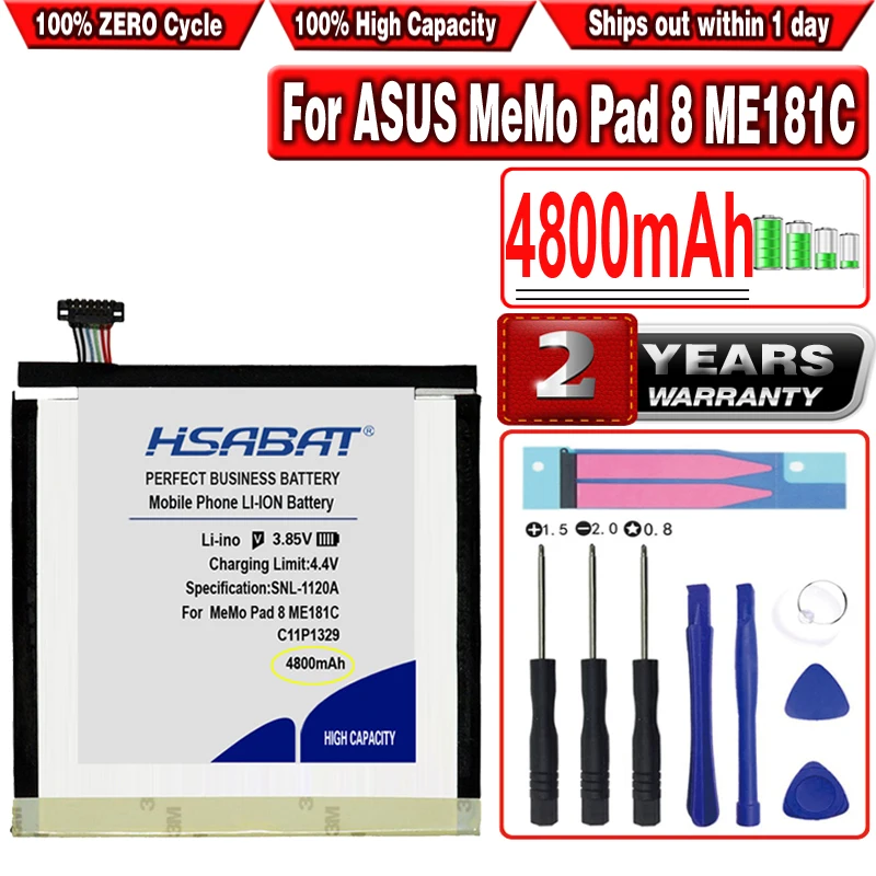 

HSABAT 4800mAh C11P1329 High Capacity Battery for ASUS MeMo Pad 8 ME181C ME181CX