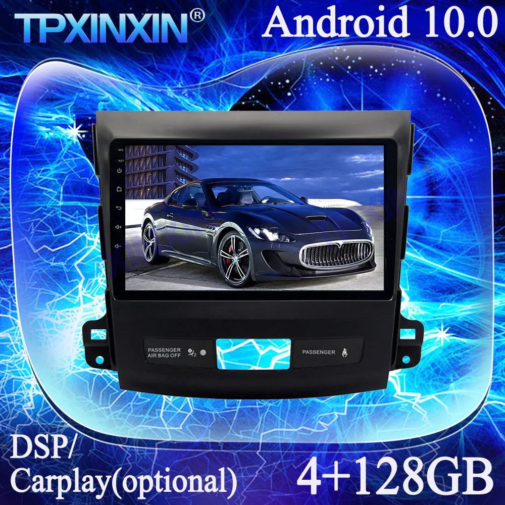 

4 + 128G для Mitsubishi Outlander 2006-2012 Android 10,0 PX6 IPS Carplay мультимедийный плеер лента Регистраторы GPS навигация авто радио