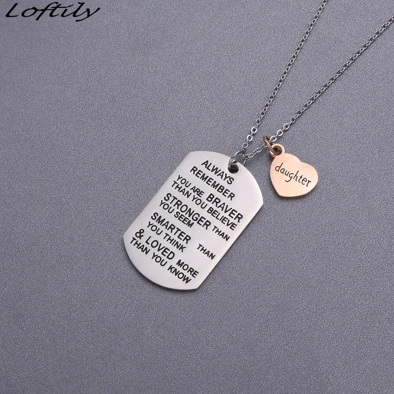Сын дочь собачья табличка Подвеска Ожерелье из нержавеющей стали подарок для