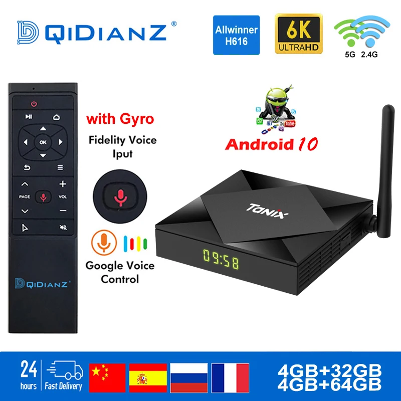 Smart TV BOX tx6s Android 10 6K H616 четырехъядерный медиаплеер Play Store бесплатное приложение