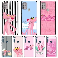 For MOTOROLA One Fusion Case for Moto G10 Plus Play Power One G20 G30 G40 G50 G60 Edge Phone Shell Cartoon Pink Panther