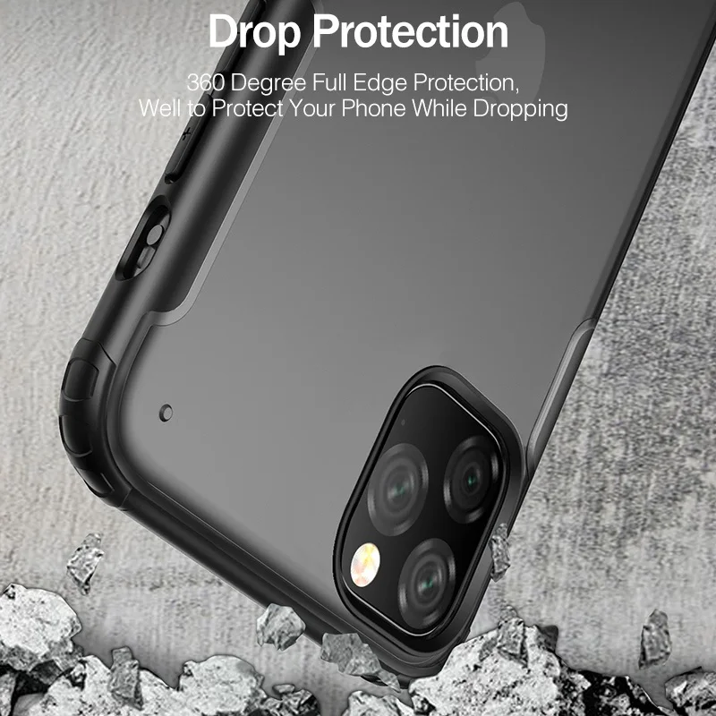 YKZ Luxury Shockproof Case For iPhone 11 Pro XS MAX Cover X XR 7 8 Plus Ultra Thin Slim Matte Hard Back Coque | Мобильные телефоны