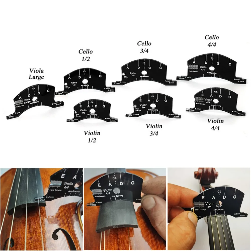 

Violin Bridges Multifunctional Mold Fingerboard Template Full Size Making Tools 1/2 3/4 4/4 Violin Bridges Repair Reference Tool
