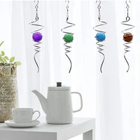 crystal wind chimes spiral tail wind runner indoor and outdoor stainless steel crystal glass ball with hanging rotating hook1