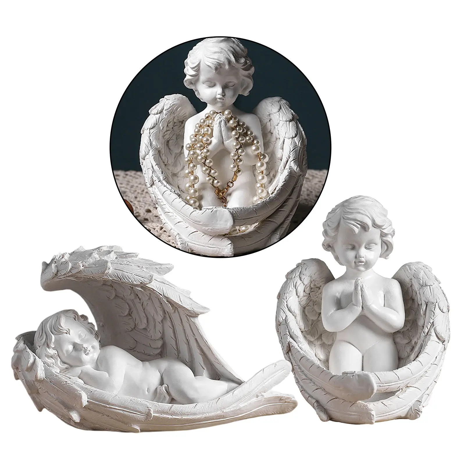 

Современные искусственные украшения фигурка Ангела из полимера Cherub, скульптура, настольные поделки, домашние свадебные украшения, статуэт...