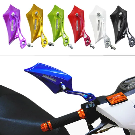 

New Model Universal Motorcycle Rearview Side Mirror 6 Colors High quality Beautiful Paint ABS Cover Aluminum Handle Mirror