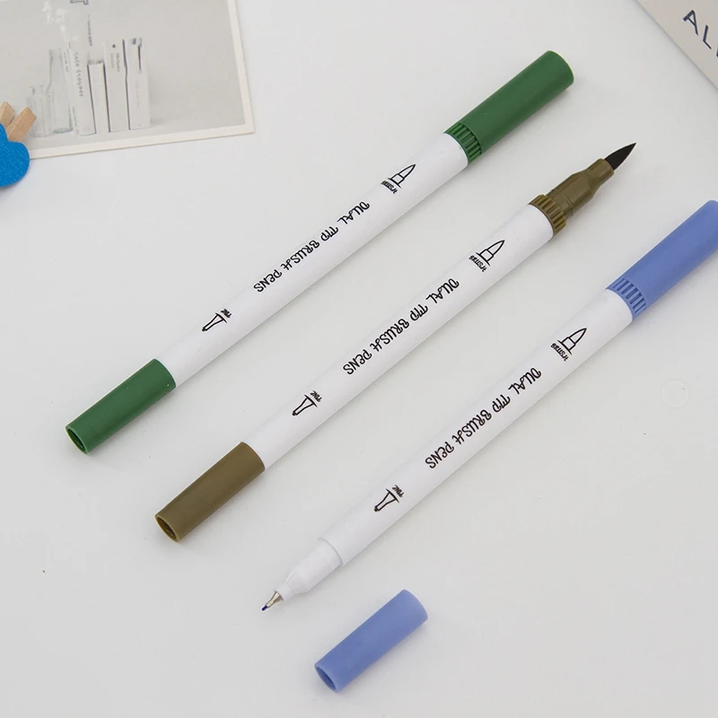 24 цвета двойные кончики кистей маркеры Fineliner акварельные художественные