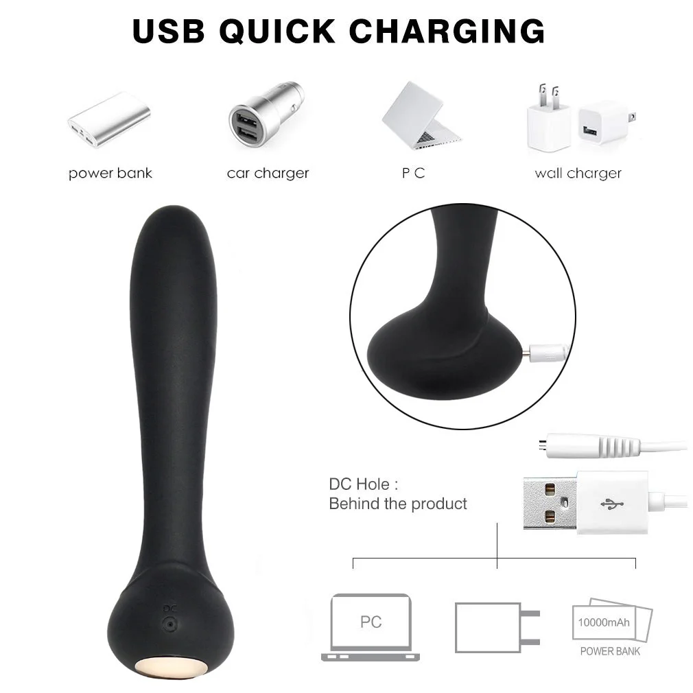 Вибрационная Анальная пробка массажер простаты Силиконовый водонепроницаемый