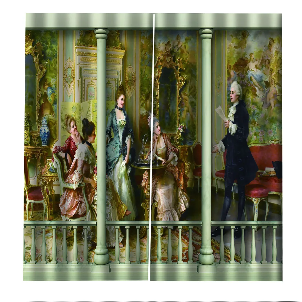 Высококачественные занавески на заказ 3d из ткани европейские с фотографией 3D для