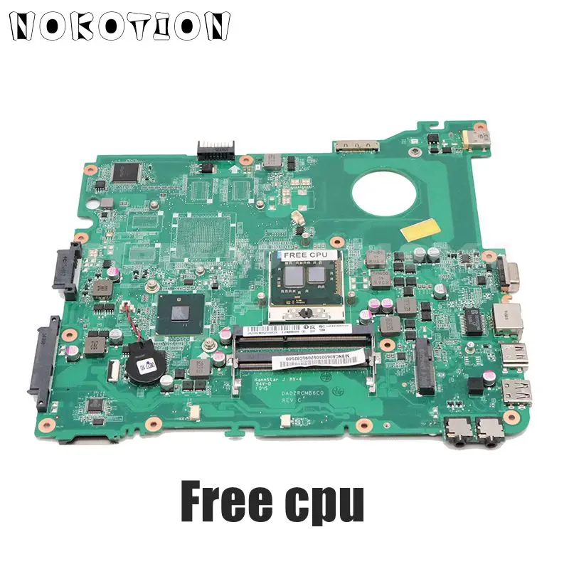 NOKOTION материнская плата для ноутбука acer Emachines E732 E732Z основная плата HM55 UMA DDR3 MBNCA06001 DA0ZRCMB6C0 Бесплатный процессор