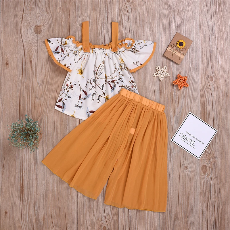 Летние пляжные наряды из 2 предметов детская одежда для девочек детские