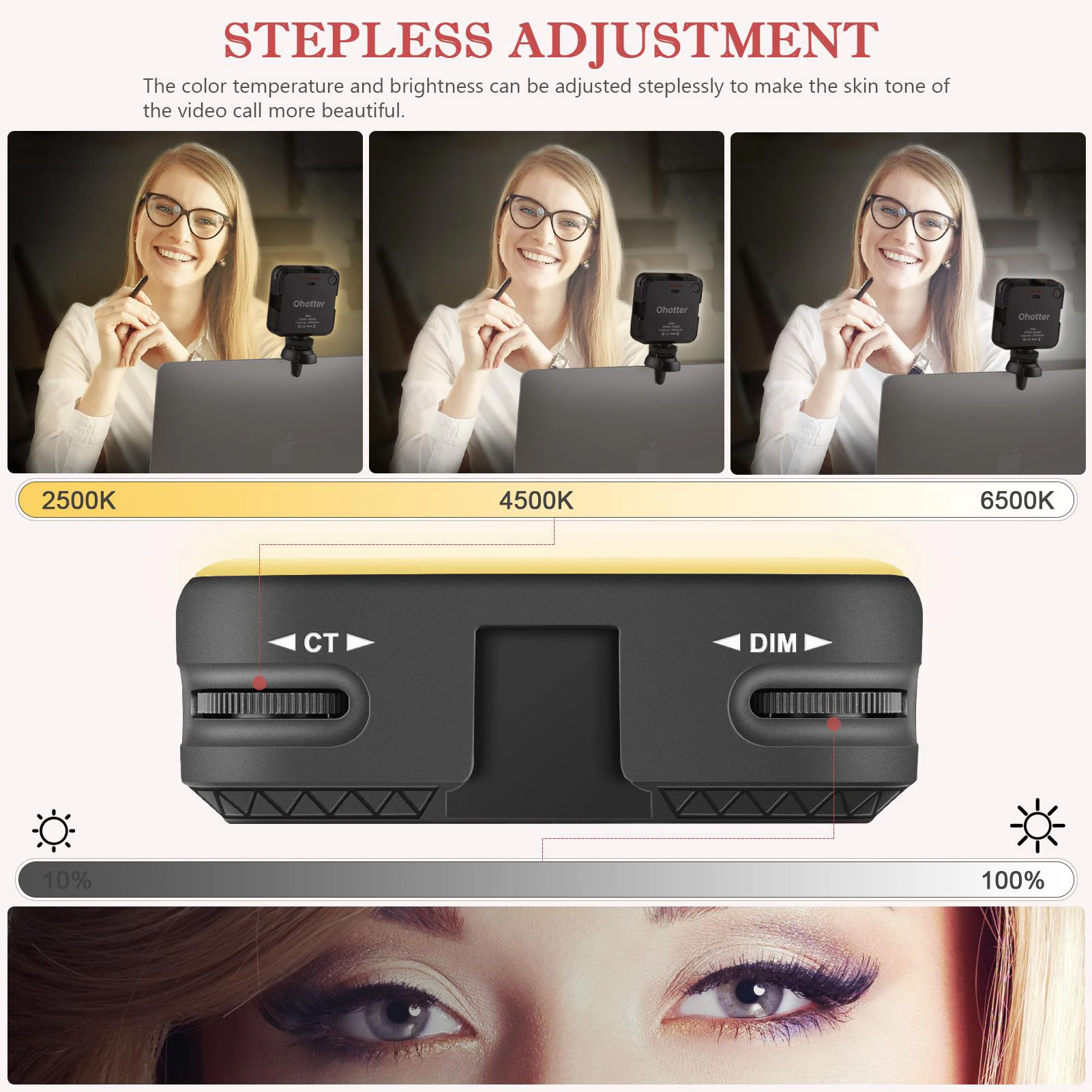 구매 노트북 휴대 전화 카메라 LED 필 라이트 램프 클립 삼각대, 휴대용 조정 가능한 화상 회의 원격 작업 충전식 구매 노트북 휴대 전화 카메라 LED 필 라이트 램프 클립 삼각대, 휴대용 조정 가능한 화상 회의 원격 작업 충전식