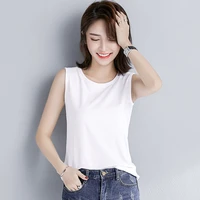womens cotton camis solid color female slim sleeveless casual vest solid color crop lower cut top for ladies fitness vest summer