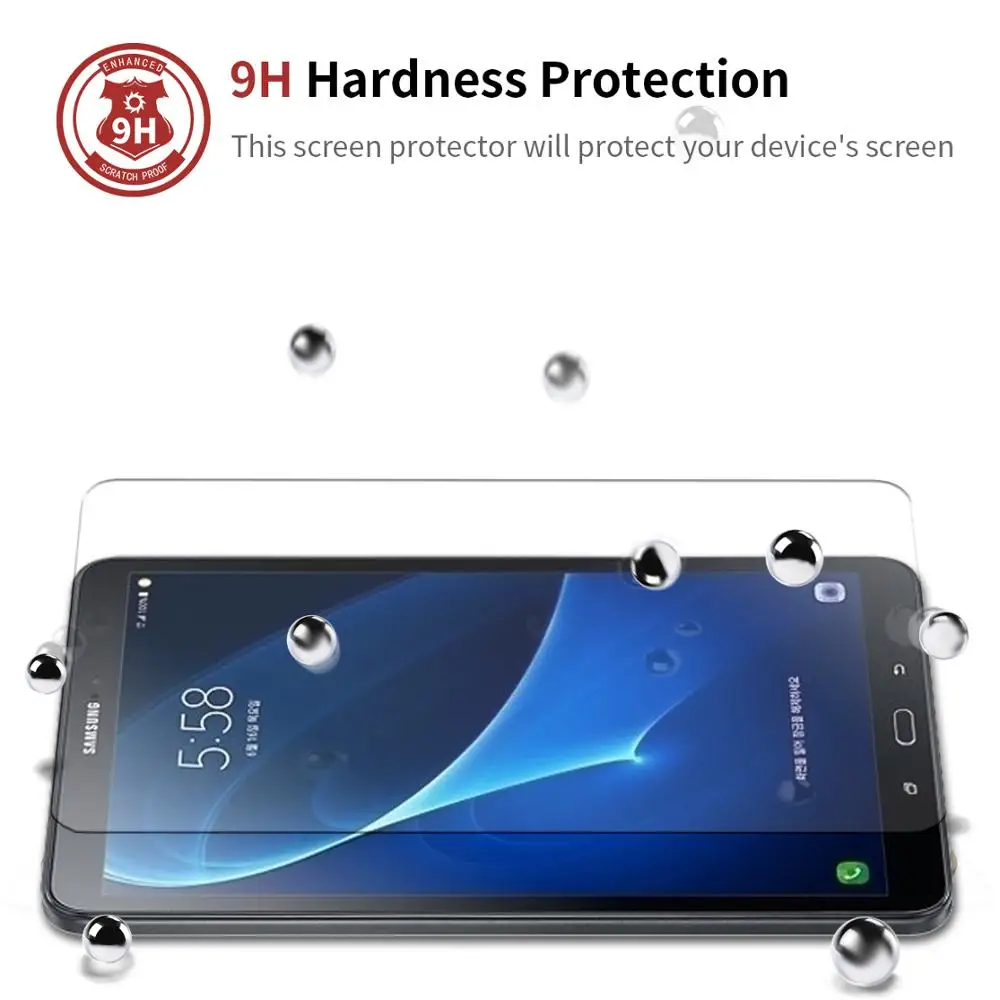 2pcs tempered glass protective film for 2016 samsung galaxy tab a 10 1 sm t580 t585 t587 screen protector glass protection free global shipping